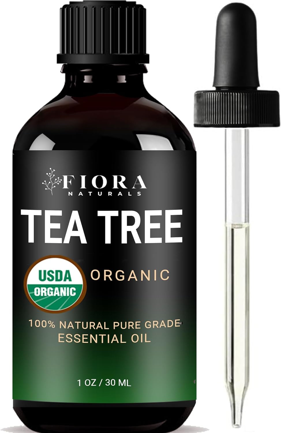 Tea Tree Essential Oil by - 100% Pure Organic Oil, for Face, Hair, Skin, Acne, Scalp, Foot and Toenails. Melaleuca Alternifolia, 1 Oz /30Ml