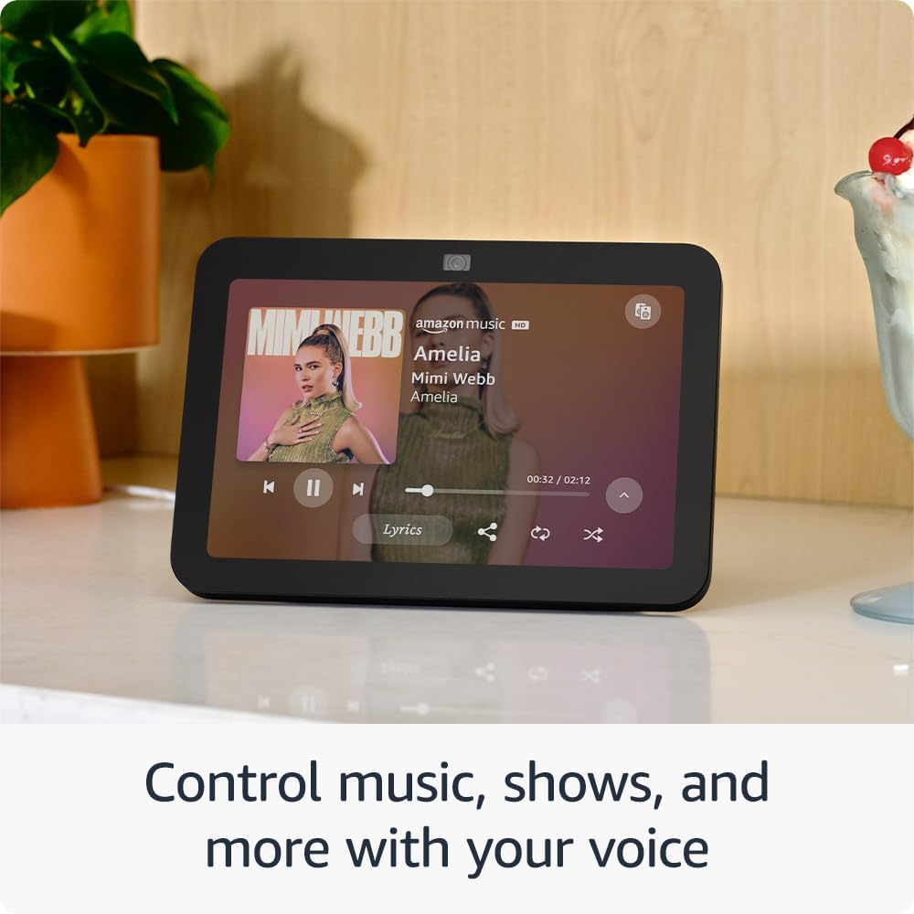 Echo Show 8 (Newest Model), with Spatial Audio, Smart Home Hub, and Alexa, Glacier White