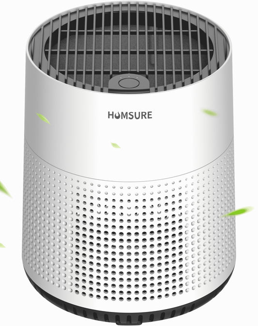 Air Purifier, 300 Sq.Ft Air Purifiers for Bedroom, H13 True HEPA Filter, Remove Smoke Dust, White, HKJ-50A