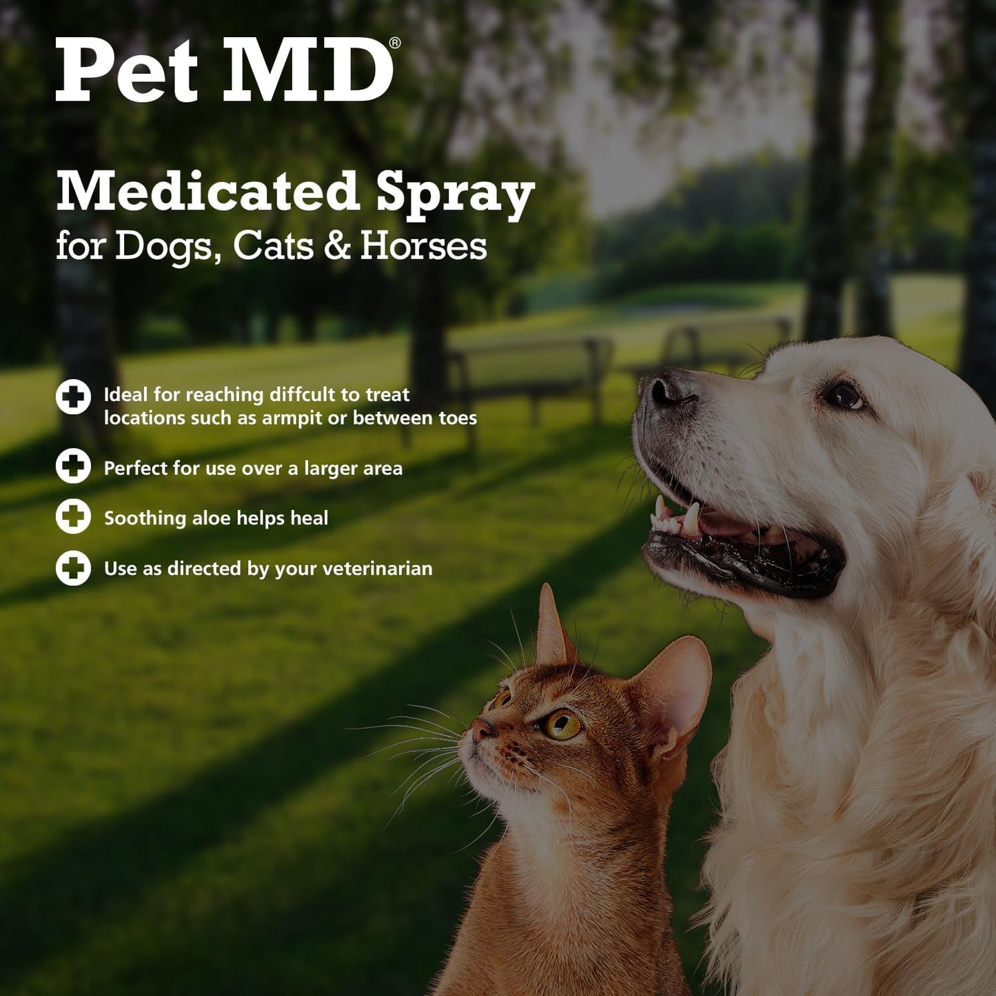 Topical Spray for Dogs, Cats, and Horses with Essential Fatty Acids, Aloe and Vitamin E - 8 Oz