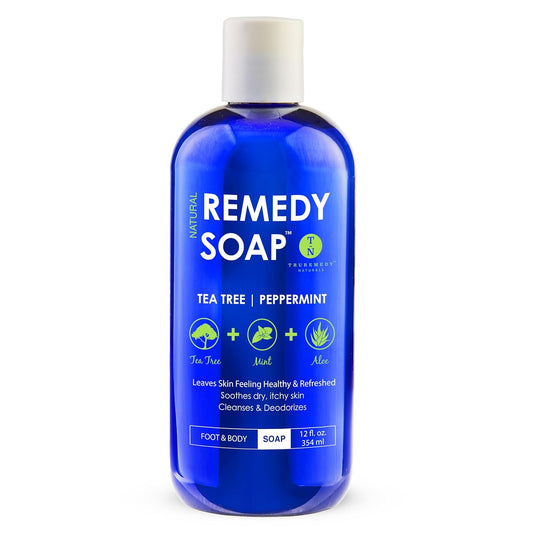 Remedy Tea Tree Oil Body Wash - 12 Oz Refreshing Cleanser for Skin and Scalp with Tea Tree, Peppermint, and Aloe - Invigorating Tea Tree Soap Body Wash