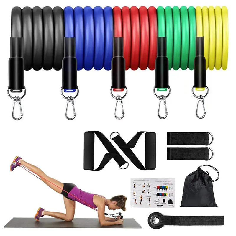 Resistance Bands Set Bodybuilding Home Gym Equipment Professional Weight Training Fitness Elastic Rubber Bands Workout Expander