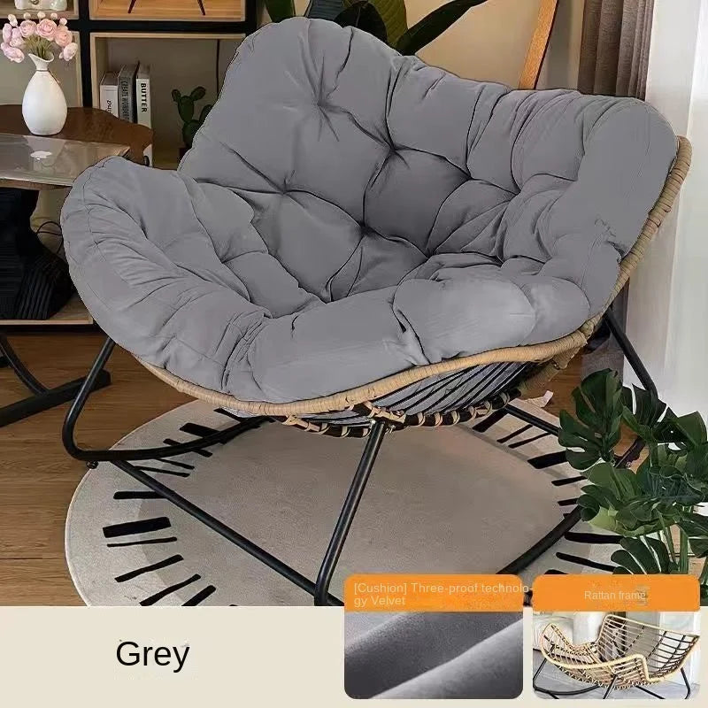 X&D Human Bird Nest Rattan Weaving Rocking Chair Leisure Sofa Home Balcony Single Lazy Sofa Rocking Chair Rattan Chair Can Sleep