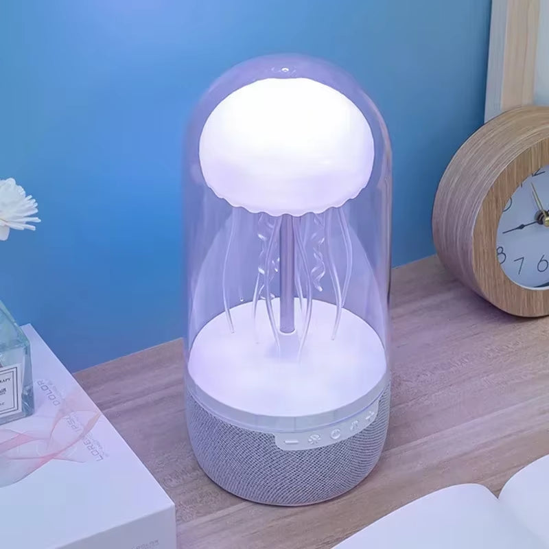 Creative Colorful Jellyfish Lamp Bluetooth Speaker Hifi Stereo 1800Mah Sports Jellyfish Speaker with Lights for Home Office