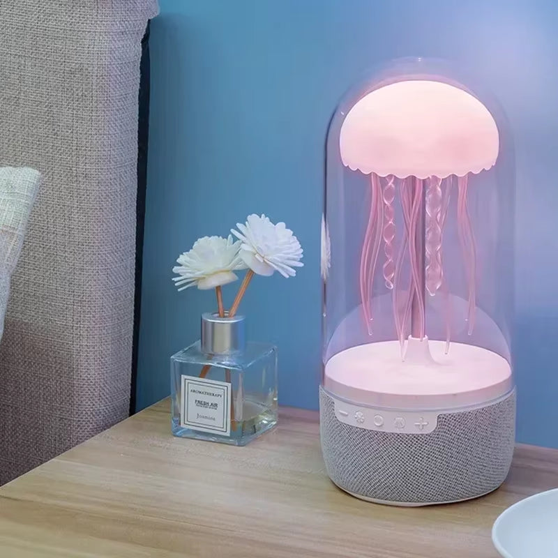 Creative Colorful Jellyfish Lamp Bluetooth Speaker Hifi Stereo 1800Mah Sports Jellyfish Speaker with Lights for Home Office