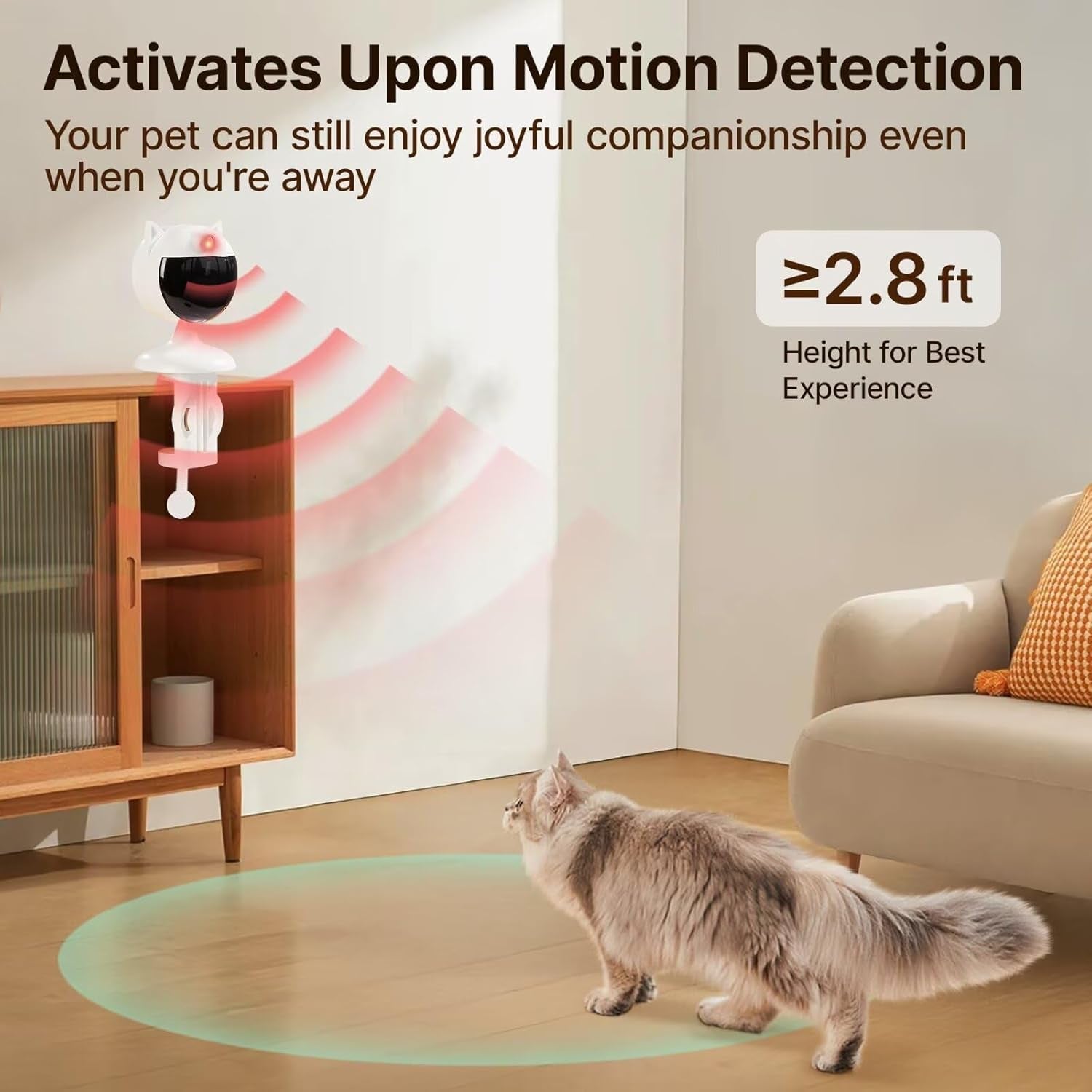 Smart Sensor Cat Laser Toys Interactive, Motion Activated Truly Random Trjajectory, Clamp Design, Automatic Chargeable Kitten Toy Indoor Exercise, Cream White