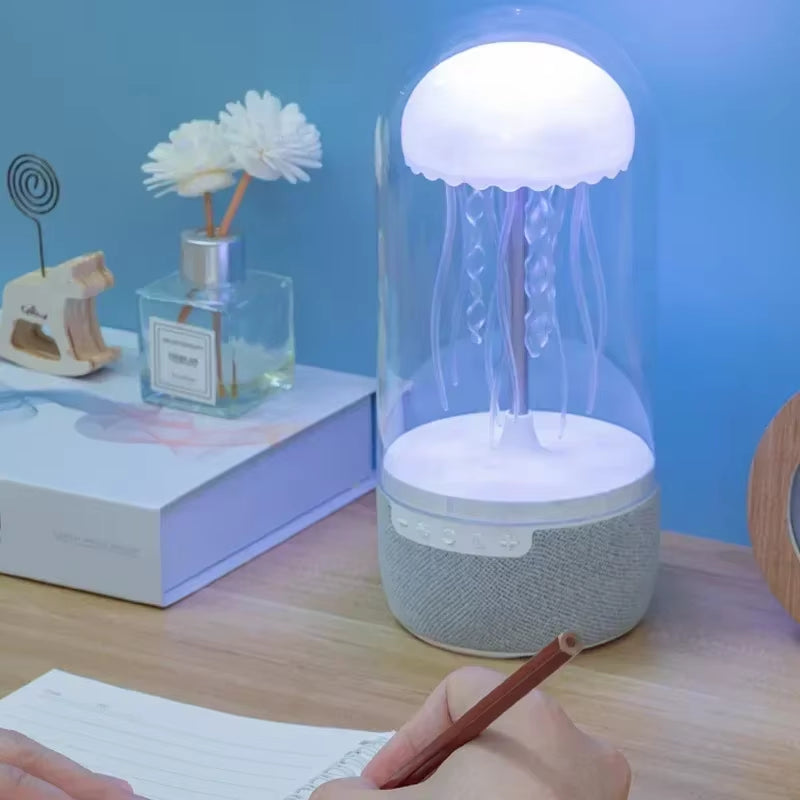 Creative Colorful Jellyfish Lamp Bluetooth Speaker Hifi Stereo 1800Mah Sports Jellyfish Speaker with Lights for Home Office